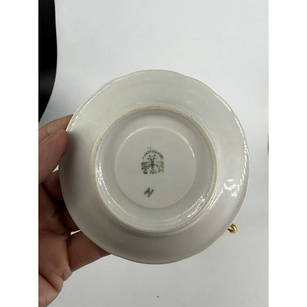 Antique MZ Moritz Zdekauer Tea Cup & Saucer Hand Painted 